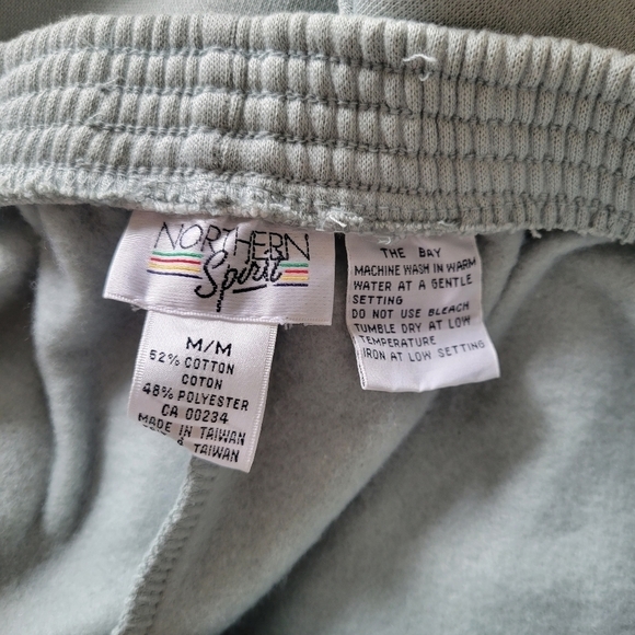 Vintage 90s Sage Green Cottagecore Floral Embroidery Sweat Pants - Picture 6 of 6